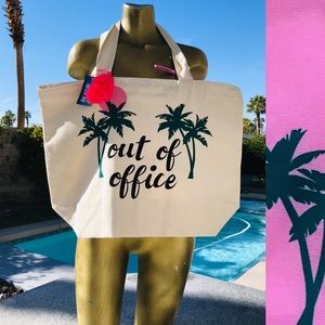 NWT Tropical PALM 2PC Tote & Bikini Bag Resort SET Out of Office